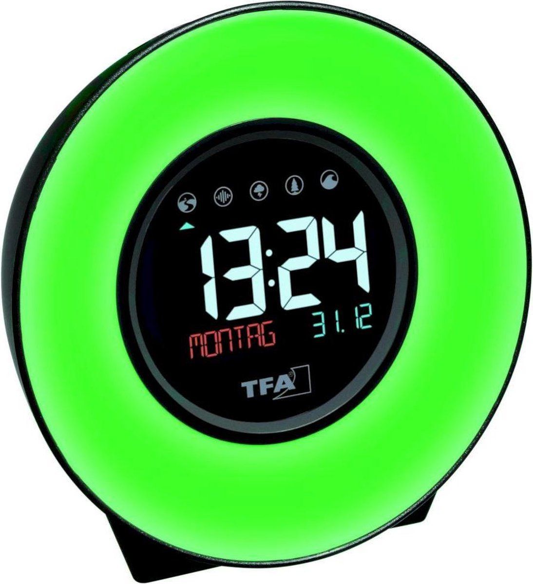 TFA 60.2023.02 Quartz Alarm clock - White, Blue, Yellow, Green, Rose, Red, Light blue