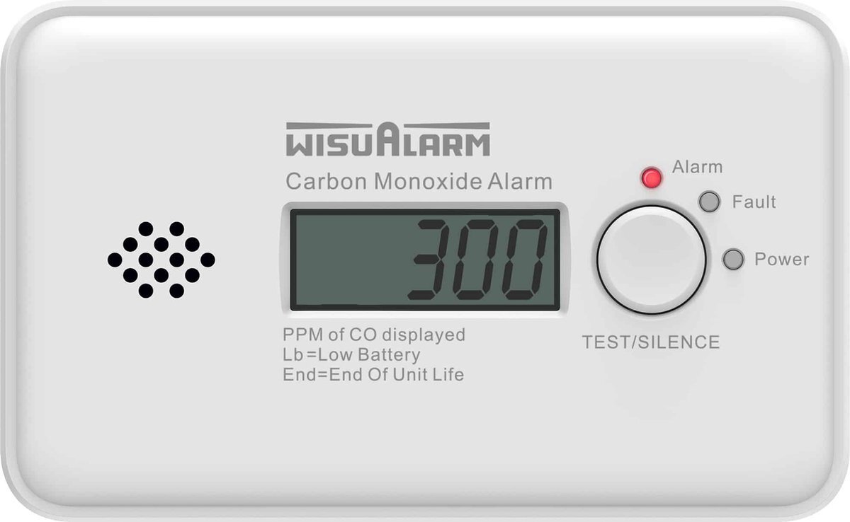 WisuAlarm GC20-B Koolmonoxidemelder - 10 jaar batterij, 10 jaar Figaro® sensor - Hoge kwaliteit CO-melder