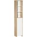 Kleankin Meuble Colonne Rangement Salle De Bain Style Cosy 3 Niches Tiroir Placard Avec Étagère Blanc Aspect Chêne Clair