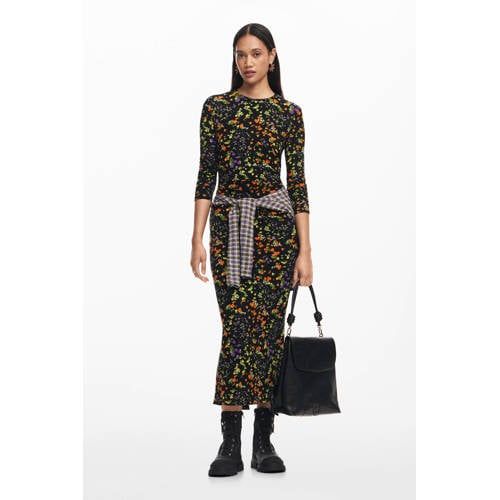 Desigual Gebloemde Jurk Zwart/ Multi
