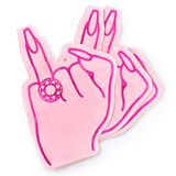 xo, Fetti Roze Ring Vinger Folie Servetten - 3-laags, 25 stuks