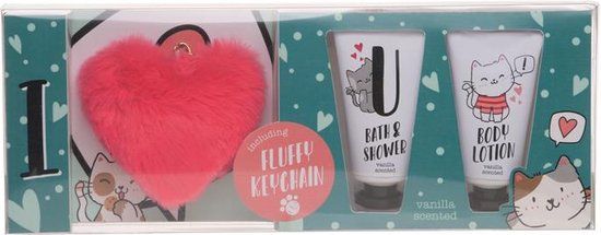 Treffina Badgeschenkset met fluffy sleutelhanger - Vanille - Eau de toilette - Vrouwen