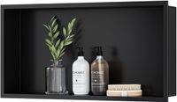 Neodrain Wandnis douche RVS douchenis enkele plank opbergruimte voor badkamer 60 x 30 cm, zwart