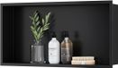 Neodrain Douche de mur en niche en acier inoxydable avec étagère simple pour salle de bain 60 x 30 cm, noir