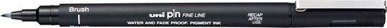 Uni-ball Permanente markeerstift PINBR-200(S) Penseel Zwart (12 Stuks)