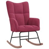 VidaXL Fauteuil à bascule avec repose-pieds velours bordeaux
