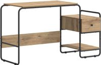 vidaXL Bureau met opslag Artisanaal eiken 131,5 x 50 x 75,5 cm
