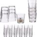 48x porte-bougies chauffe-plat - transparent - verre - bougeoir - set