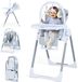 COSTWAY Hoogstoel voor baby's, kinderstoel met speelboog, wielen, ligfunctie en verstelbare rugleuning, babystoel, kinderstoel geschikt voor kinderen vanaf 6 maanden, lichtgrijs