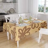 Bonamaison Tafelkleed, Anti-Mold, Sneldrogend, Waterdicht, 100% Polyester Tafellaken, Bruine tinten, 140 x 160 Cm - Ontworpen en Vervaardigd in Turkije