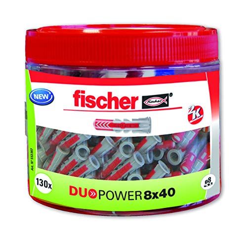 Fischer 553307 pluggen, nylon, grijs en rood, 8 x 40 - 4048962365146