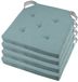 Stof Textile stoelkussen DUO - 4x - jade groen - 38 x 38 x 4 cm