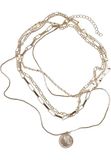 Urban Classics Unisex halsketting munt laag ketting goud één maat