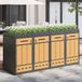 STILVORA Boîte à poubelles 4 compartiments Pour 120 à 240 litres - Avec couvercle bac à plantes et clé - Pour allée et jardin - Acier - Gris