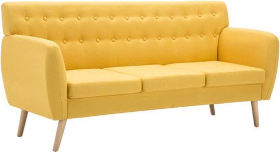 vidaXL Driezitsbank 172x70x82 cm stof geel