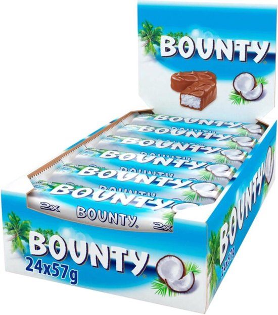 Bounty - Chocoladereep - 24 stuks - 1368g - Voordeelverpakking