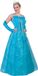 Merkloos / Sans marque Funny Fashion Blauwe prinsessenjurk voor dames - carnaval verkleed kleding - compleet 36/38