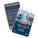 Derwent Watercolour Potloden, Tekenen en Verven, Set van 12, Ideaal voor Laagjes en Mengen, Professionele Kwaliteit, 32881