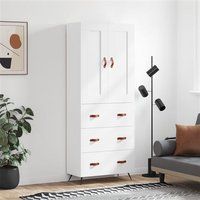 vidaXL Hoge kast 69,5x34x180 cm bewerkt hout wit