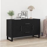 vidaXL Dressoir Zwart Eiken 100 x 36 x 60 cm Bewerkt Hout