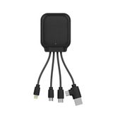 NFC-functie Xoopar NFC-functie Oplaadkabel - 3000 mAh Externe Batterij Multi USB 4 in 1 Aansluitingen: USB C, USB, Lightning en Micro USB - Gerecycled Leren Universele Oplaadkabel - Iné Gamma (Zwart)