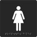 Pavo 8055937 deurbordje WC dames met blindschrift, 150 x 150 x 2 mm