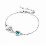 LGT JWLS Dames armband Zilverkleurig edelstaal Hamsa en Evil Eye