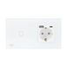 PNI SH115W eenvoudige glazen schakelaar met touchscreen, gecombineerd met Schuko-stopcontacten en USB-stekkers
