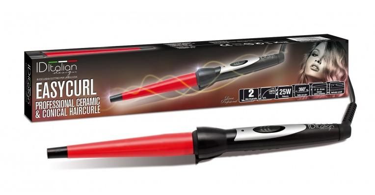 ID Italian Ideesycurl - Krultang - 360°C - Zwart/Rood