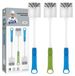 Bouteille brosse nettoyage brosse - 5,5 cm - Set de 3 - Nylon - Long manche