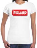 Bellatio Decorations Verkleed T-shirt voor dames - Polen - wit - supporter - themafeest M
