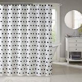 Madison Park Sophie Trendy douchegordijn met getextureerde pompons accent, moderne badkamerinrichting, machinewasbaar, privacyscherm, 182,9 x 182,9 cm, zwart/wit
