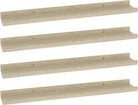 vidaXL Wandschappen 4 stuks 60x9x3 cm Sonoma eiken