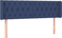 VidaXL Hoofdbord met randen 163x16x78/88 cm stof blauw