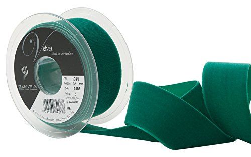 Berisfords Fluwelen lint, smaragd, 4 x 4,5 x 4,2 cm