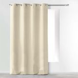 Douceur d'Intérieur Absolu gordijn met inslagringen, microvezel, eenkleurig, polyester, natuur, 280 x 140 cm