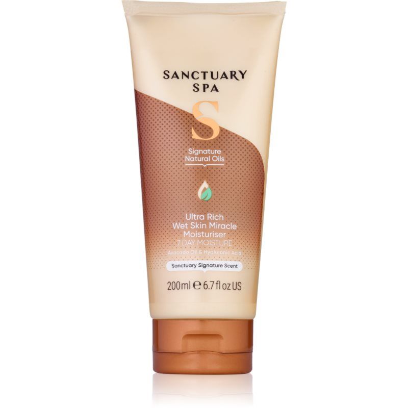 Sanctuary Spa Signature Ultra Rich Wet Skin Miracle Vochtinbrengend, zonder minerale olie, dierproeven en veganistisch in de douche, 200 ml, oranje