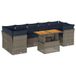 vidaXL 8-delige Loungeset met kussens, poly rattan, grijs