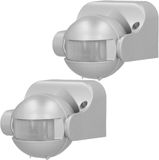 Unitec 2x Infrarood Opbouw Bewegingsmelder 180° Kantelbaar IP44 12m Wand Sensor Buiten