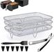 Accessoires Airfryer Set van 4 - Racks, Tang anti-verbranding, Borstel olie, Siliconen voetpads - Geschikt voor COSORI/NUWAVE/Ninja/Salter/Tower/EMtronics