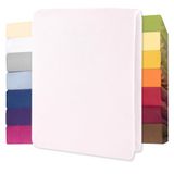 CelinaTex Lucina Jersey hoeslaken voor kinderen, 60x120-70x140 cm, sneeuwwit, 100% gekamd katoen, superzacht, Oeko-Tex gecertificeerd
