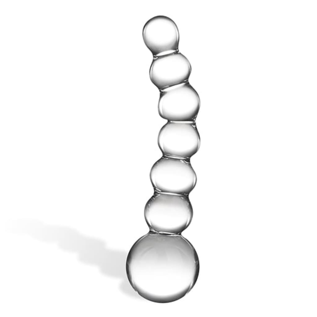 Glas - Curved Glass Beaded Dildo