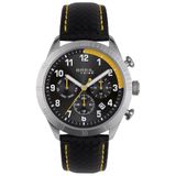 Breil Herenhorloge, collectie Mate, analoog kwartsuurwerk, waterdicht tot 50 meter, cadeau-idee voor heren, Zwart, Geel, Modern