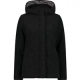 CMP Damesjack met capuchon, Wol/Polyester, Maat M, Zwart