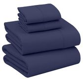 Ruvanti 100% katoenen lakens voor queensize bed - knapperige verkoelende percal lakens - ademend en duurzaam queensize lakenset - diepe zak 46 inch (geschikt tot 45 cm) - kroonblauw - 4-delig