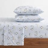 Eddie Bauer Warm en ademend geborsteld katoenen flanellen beddengoed voor zachtheid, decoratief en comfortabel, diepe zakken, Oeko-Tex gecertificeerd, skipinguïn, queensize