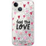 ERT GROUP Babaco Beschermhoes voor Apple iPhone 13, motief Feel The Love 001, met glittereffect