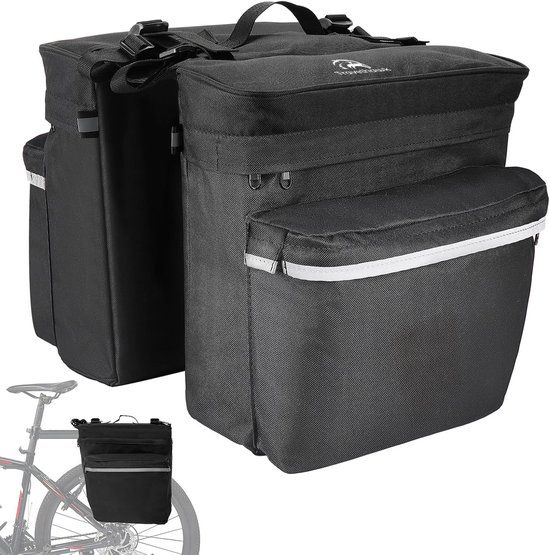Travelhawk Fietstas Dubbel Waterdicht 34L Zwart