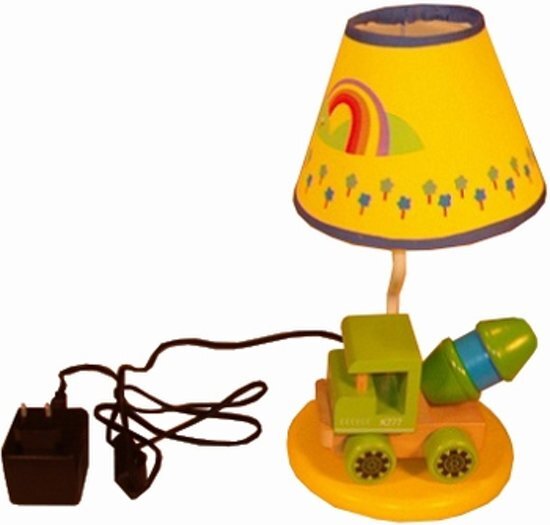 Playwood - Houten Kinderlamp Auto; inclusief 1 lamp Inclusief adapter / omvormer van 230 volt naar 12 volt