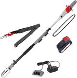 IKRA telescopische accu-hoogsnoeier ICPS 2020, werkhoogte tot 4 meter, inclusief 20 V accu, oplader, schouderriem en reserveketting